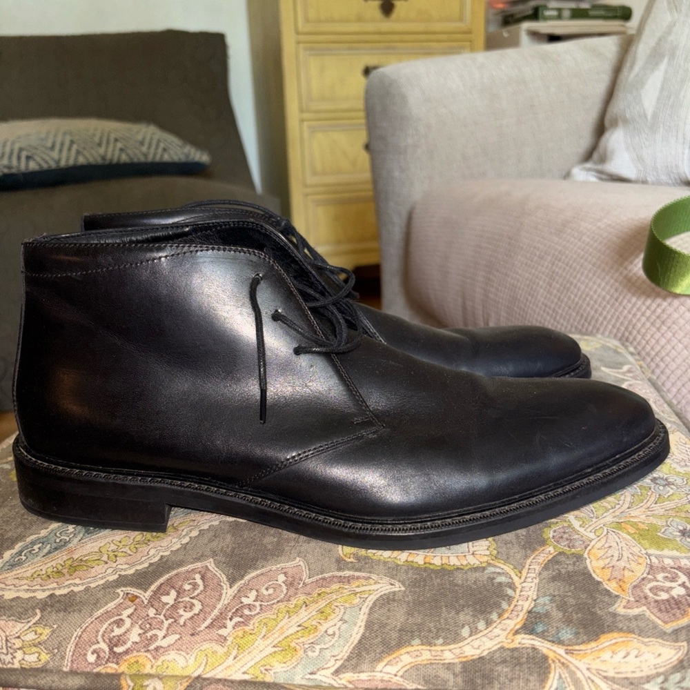 Gordon Rush Black Chukka Boots Sleek Leather Design 11.5